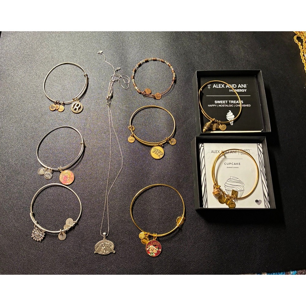 ALEX AND ANI Disney Mixed Jewelry Lot 9pc Bracelet Necklace Pendant Multicolor